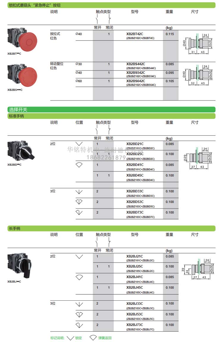 施耐德带灯按钮开关XB2BW33B1C平头自复位按钮指示灯代理商选型表